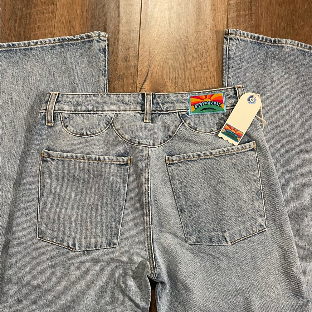 NWT $360 Daily Blue “Skye” Bell Leg Denim Jeans - Picture 11 of 15